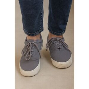 Sperry Canvas Sneakers Casual Everyday Shoes Gray Lace Up Mens‎ US 9.5